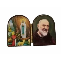 Cofanetto Lourdes in legno - Padre Pio cm.4x3