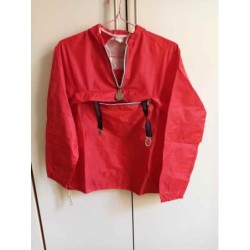 Kway impermeabile con cappuccio "giacca rossa più" anni 90 taglia S poliestere
