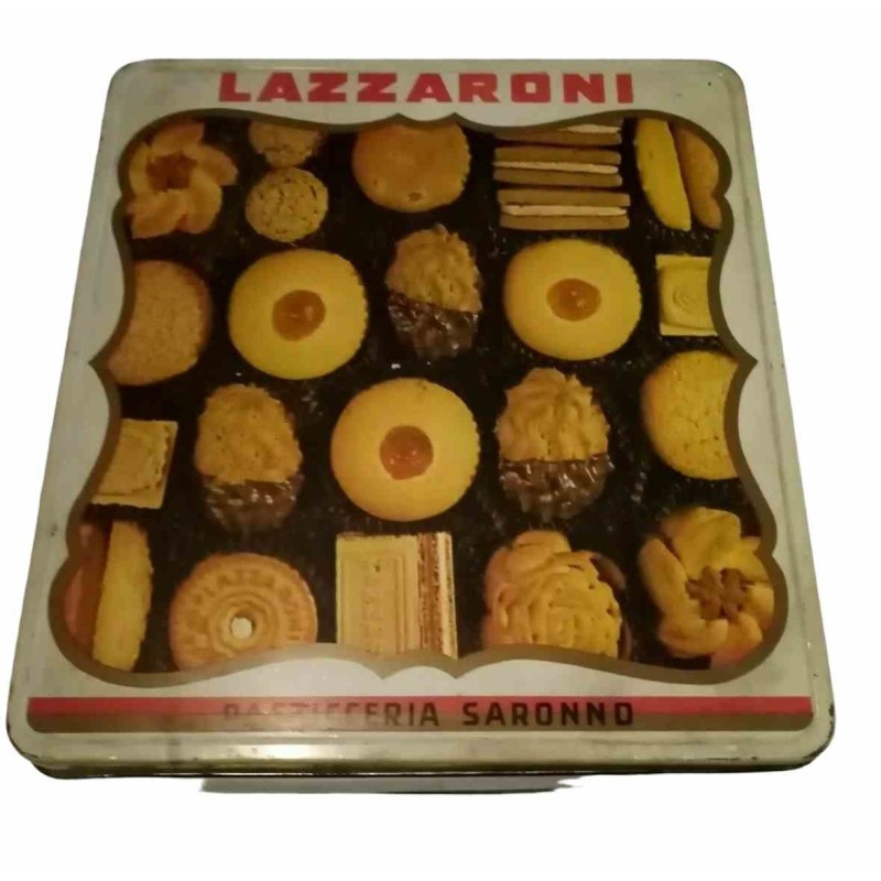 Scatola di latta vuota Biscotti - Lazzaroni Pasticceria Saronno