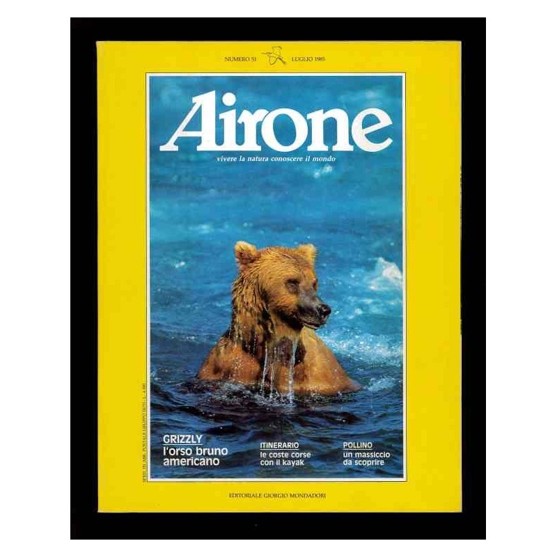 Airone n.51 luglio 1985 Grizzly l'orso bruno americano