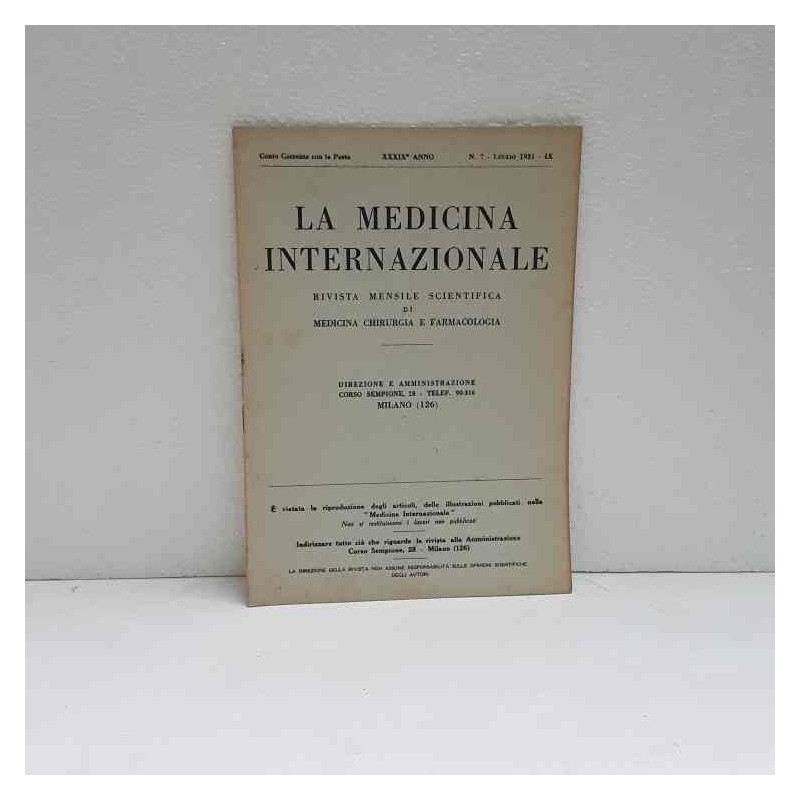 La medicina internazionale 1931 anno XXXIX n.7