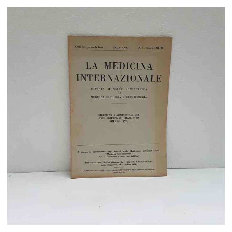 La medicina internazionale 1931 anno XXXIX n.6