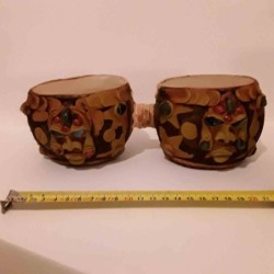 Coppia di Bongo-bongo artigianali sudamericani