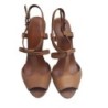 Sandalo donna pelle color naturale tacco 12cm vintage n.39