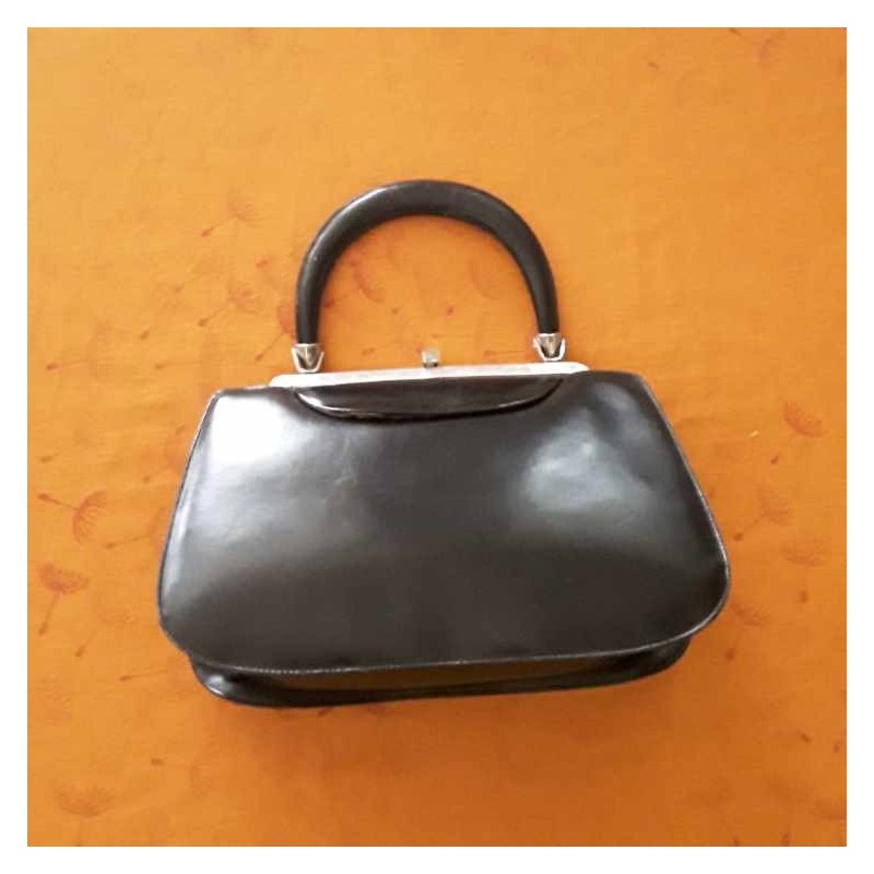 Borsetta pelle rigida 2 tasche interne anni 60