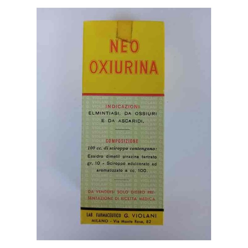 NEO OXIURINA Farmaceutico Violani anni 60 da collezione