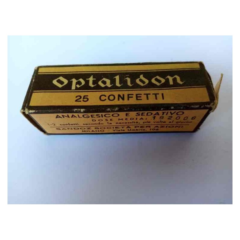 Tubetto OPTALIDON confetti Sandoz spa vintage da collezione