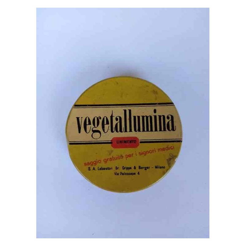 Scatola latta VEGETALLUMINA Laboratori Crippa Berger vintage da collezione