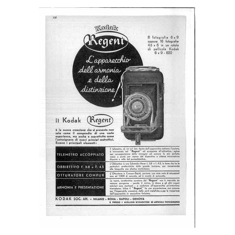 kodak Regent Telemetro accoppiato e otturatore compur