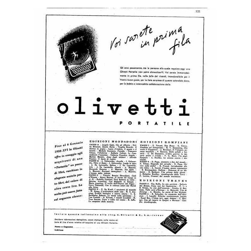 Olivetti portatile Voi sarete in prima fila