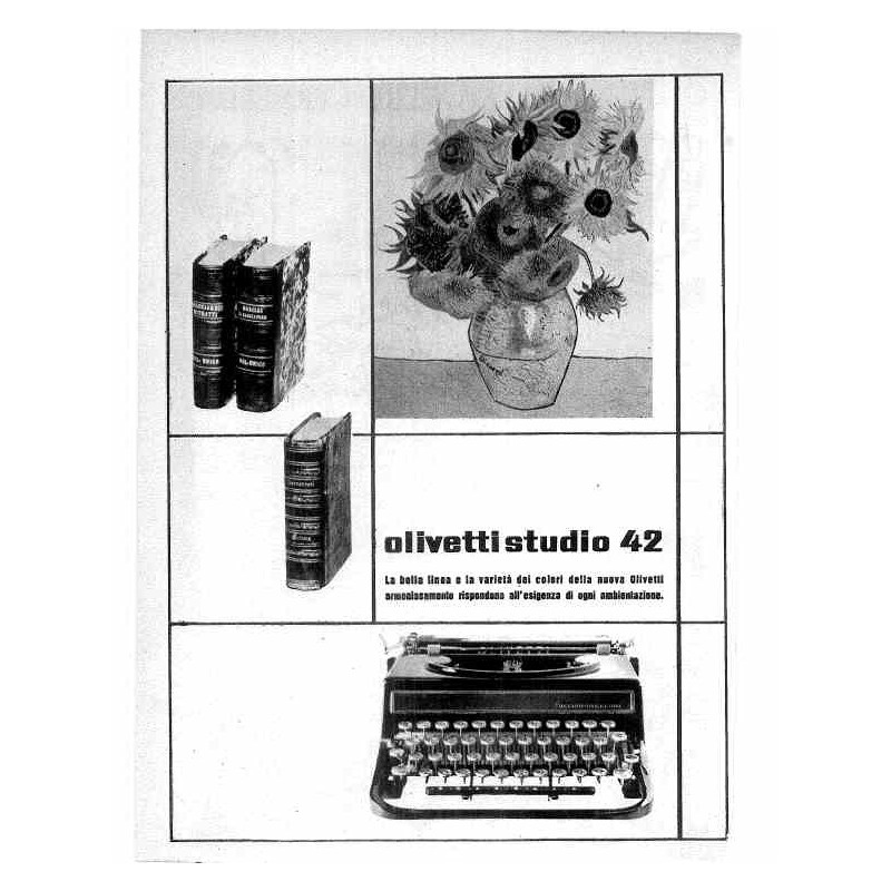 Olivetti Studio 42 La bella linea e la varietà di colori della nuova Olivetti