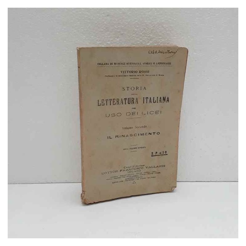 Storia della letteratura italiana di Rossi Vittorio