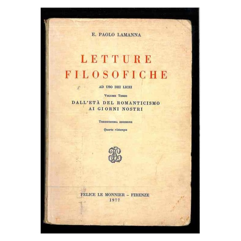 Letture filosofiche di Lamanna Paolo