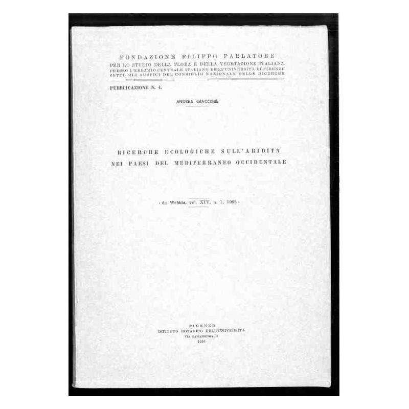 Ricerche ecologiche sull'aridità nei paesi del mediterraneo di Giacobbe Andrea