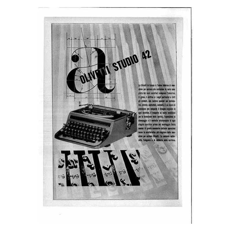 Olivetti Studio 42 Compreso carattere amarico,greco, cirillico
