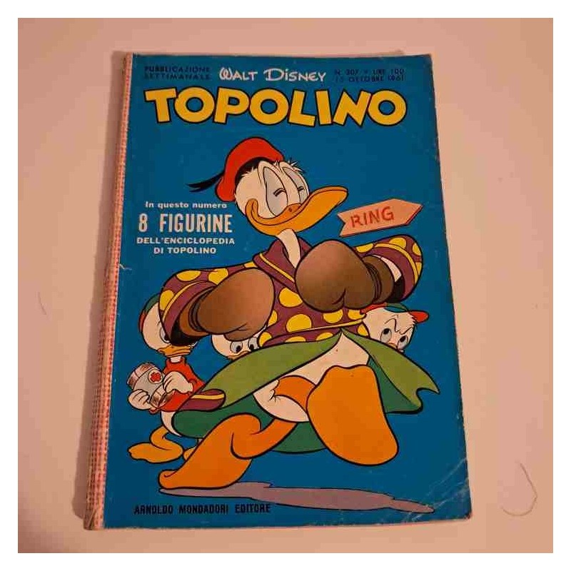 Topolino Libretto n. 307 Walt Disney con bollino e figurine