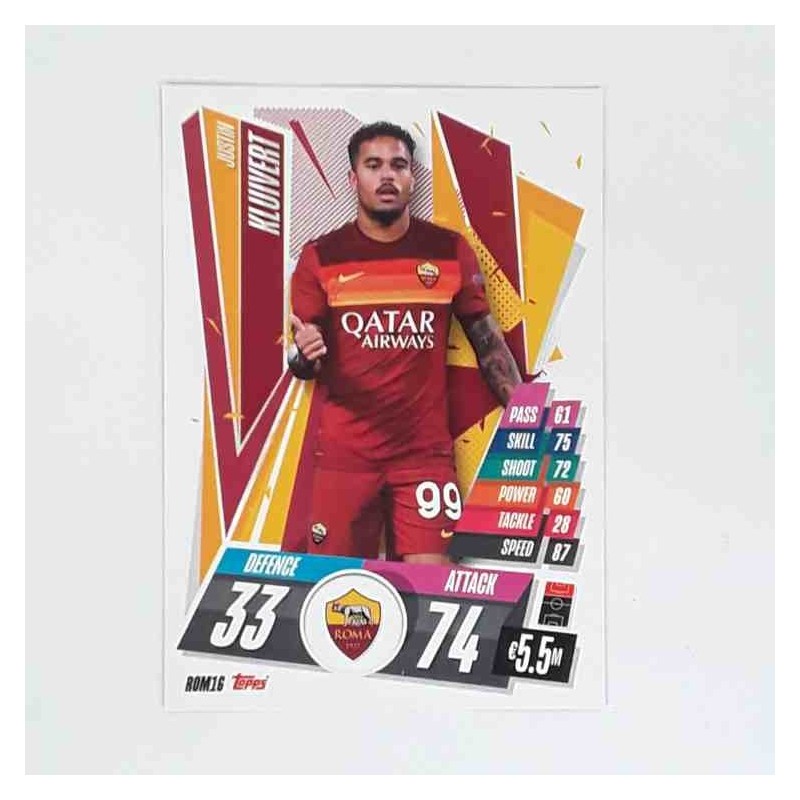 Match Attax Champions League Topps 2020 Justin Kluivert Roma ROM16