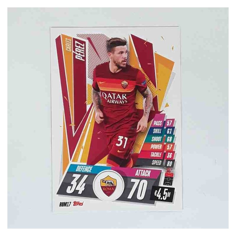 Match Attax Champions League Topps 2020 Carles Perez Roma ROM17