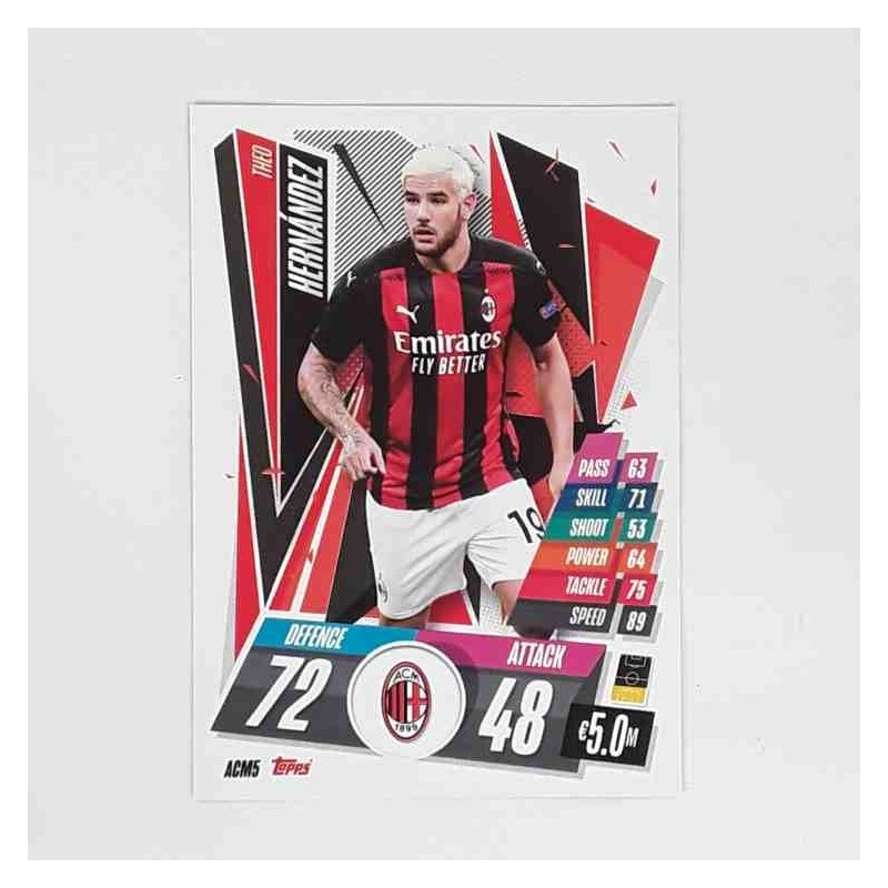 Match Attax Champions League Topps 2020 Theo Hernandez AC Milan ACM5