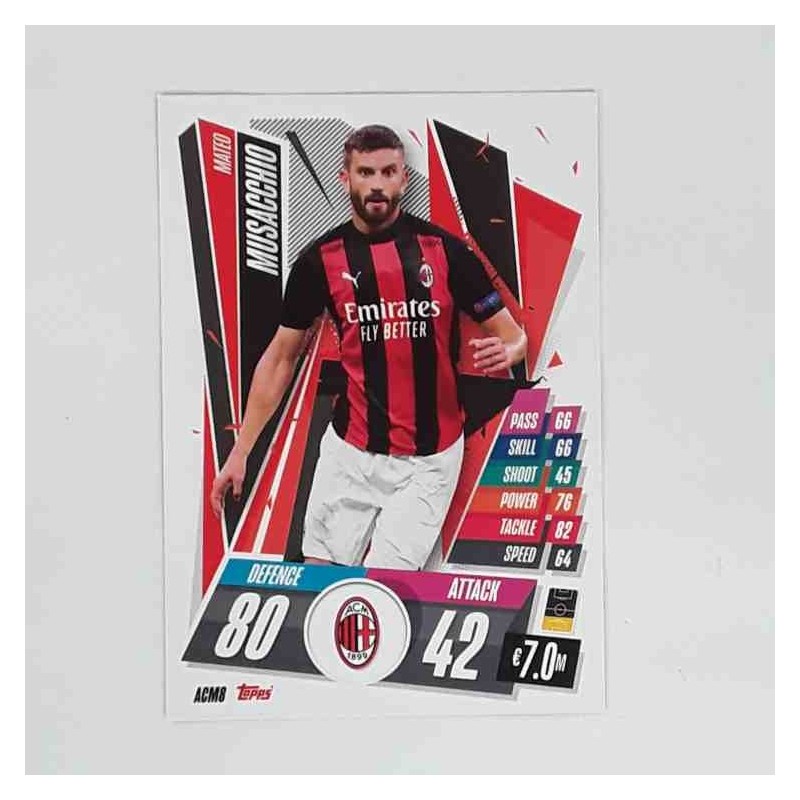 Match Attax Champions League Topps 2020 Mateo Musacchio AC Milan ACM8