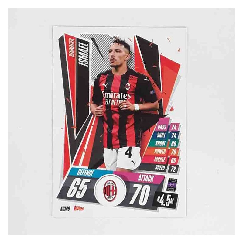 Match Attax Champions League Topps 2020 Ismael Bennacer AC Milan ACM9