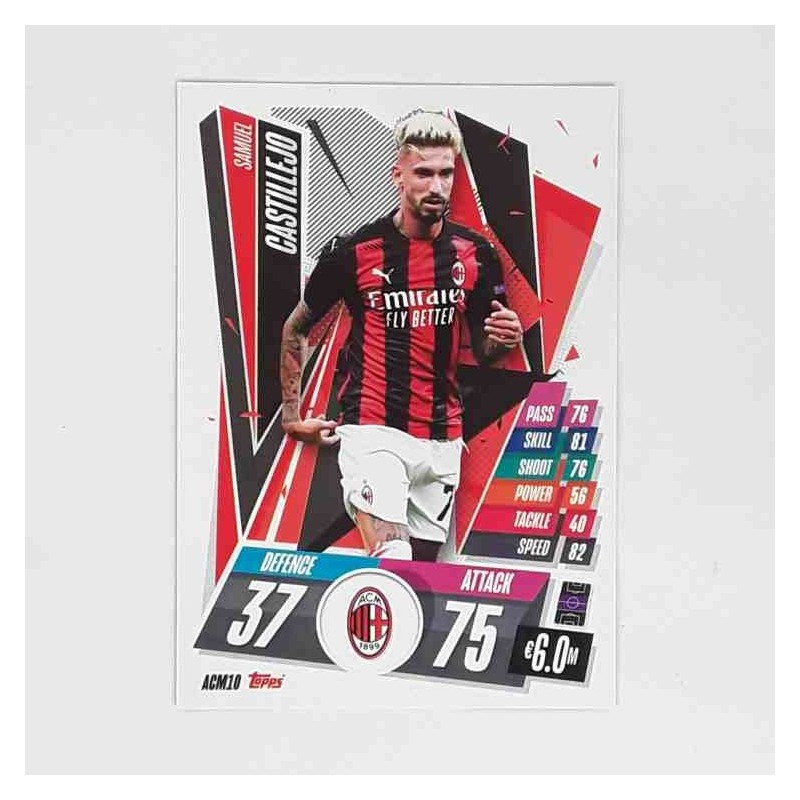 Match Attax Champions League Topps 2020 Samu Castillejo AC Milan ACM10