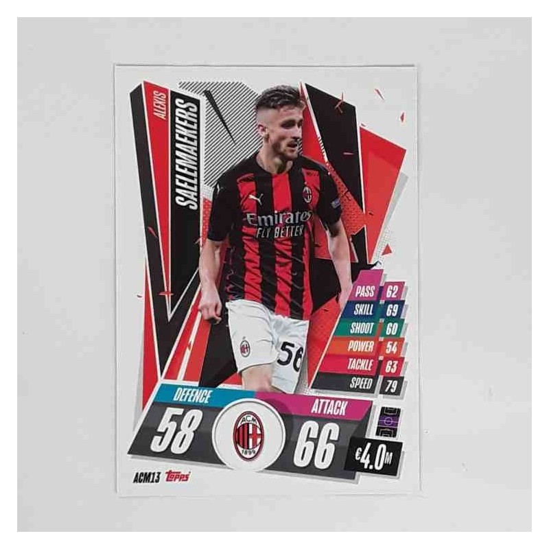 Match Attax Champions League Topps 2020 Alexis Saelemaekers AC Milan ACM13