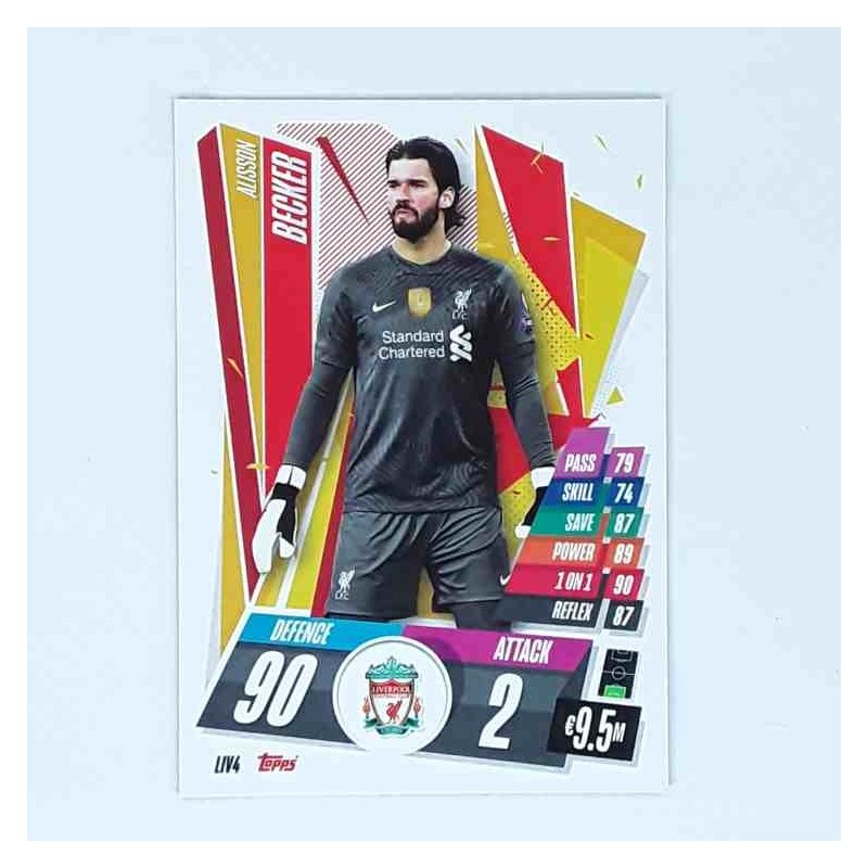 Match Attax Champions League Topps 2020 Alisson Becker Liverpool FC LIV4