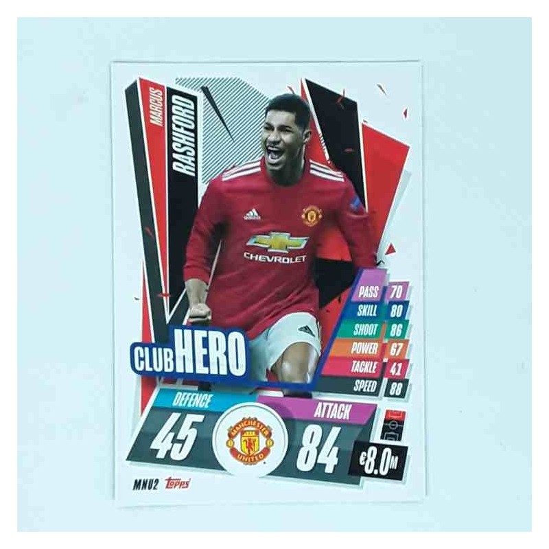 Match Attax Champions League Topps 2020 Marcus Rashford Manchester United MNU2