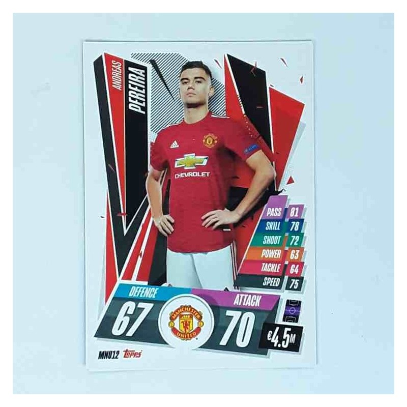 Match Attax Champions League Topps 2020 Andreas Pereira Manchester United MNU12