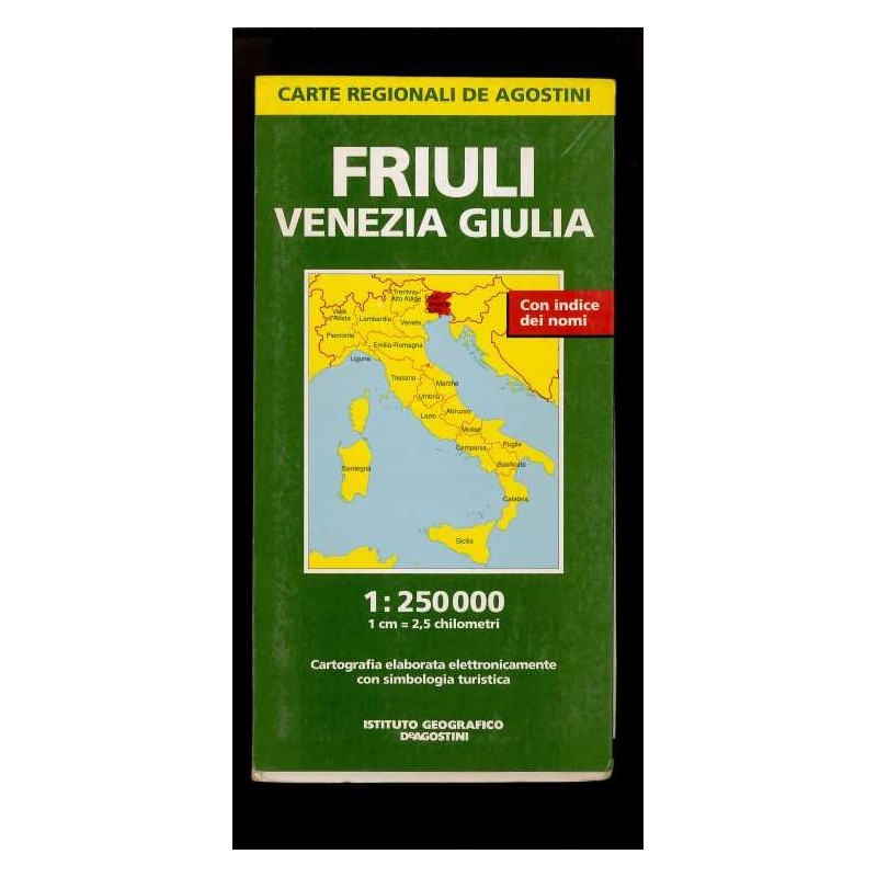 Depliant Fruili Venezia Giulia scala 1:250.000 anni 80