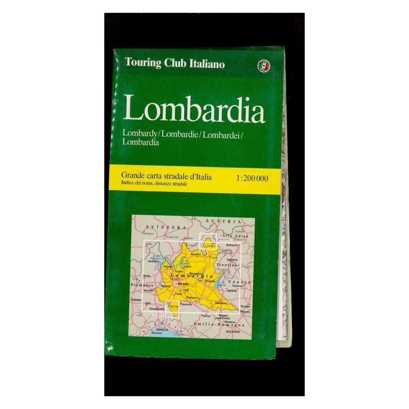 Depliant Tci Lombardia carta stradale scala 1:200.000 anni 90