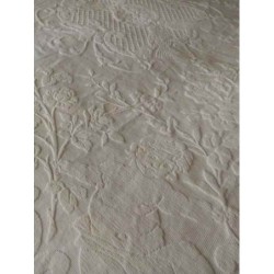 Coperta letto matrimoniale damascata cotone fatta a mano vintage