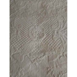 Coperta letto matrimoniale damascata cotone fatta a mano vintage