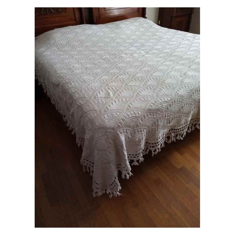 Coperta letto matrimoniale cotone fatta a mano vintage