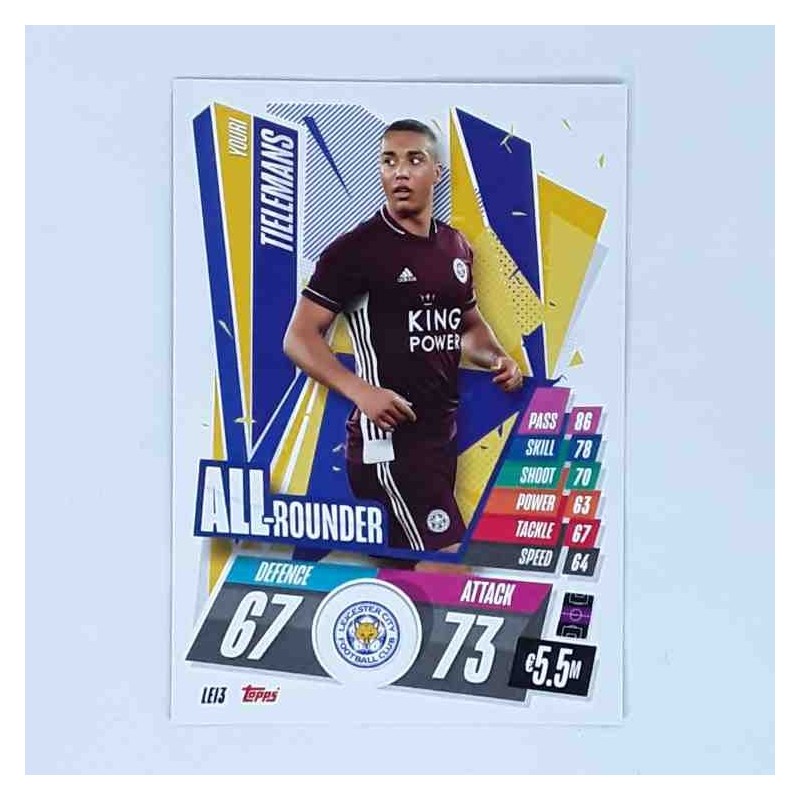 Match Attax Champions League Topps 2020 Youri Tielemans Leicester City LEI3