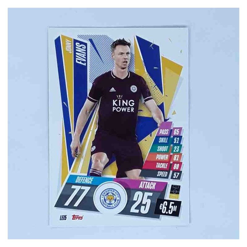 Match Attax Champions League Topps 2020 Jonny Evans Leicester City LEI5