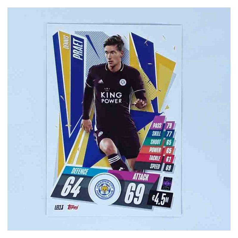 Match Attax Champions League Topps 2020 Dennis Praet Leicester City LEI13