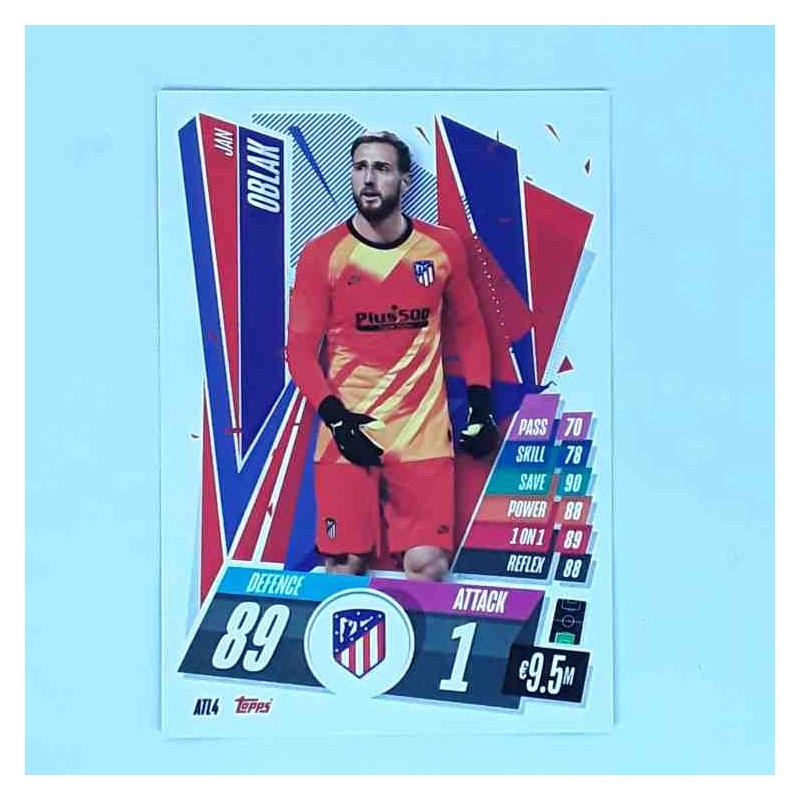 Match Attax Champions League Topps 2020 Jan Oblak Atletico Madrid ATL4