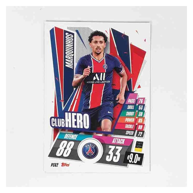 Match Attax Champions League Topps 2020 Marquinhos Paris Saint-Germain PSG2