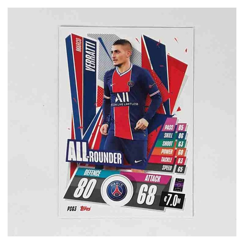 Match Attax Champions League Topps 2020 Marco Verratti Paris Saint-Germain PSG3