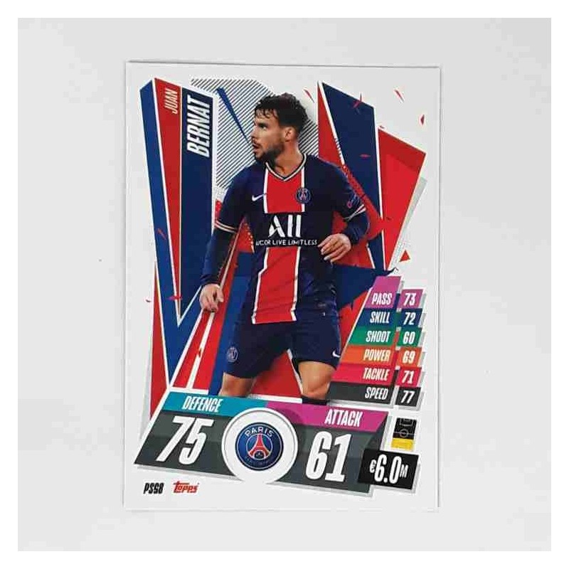 Match Attax Champions League Topps 2020 Juan Bernat Paris Saint-Germain PSG8