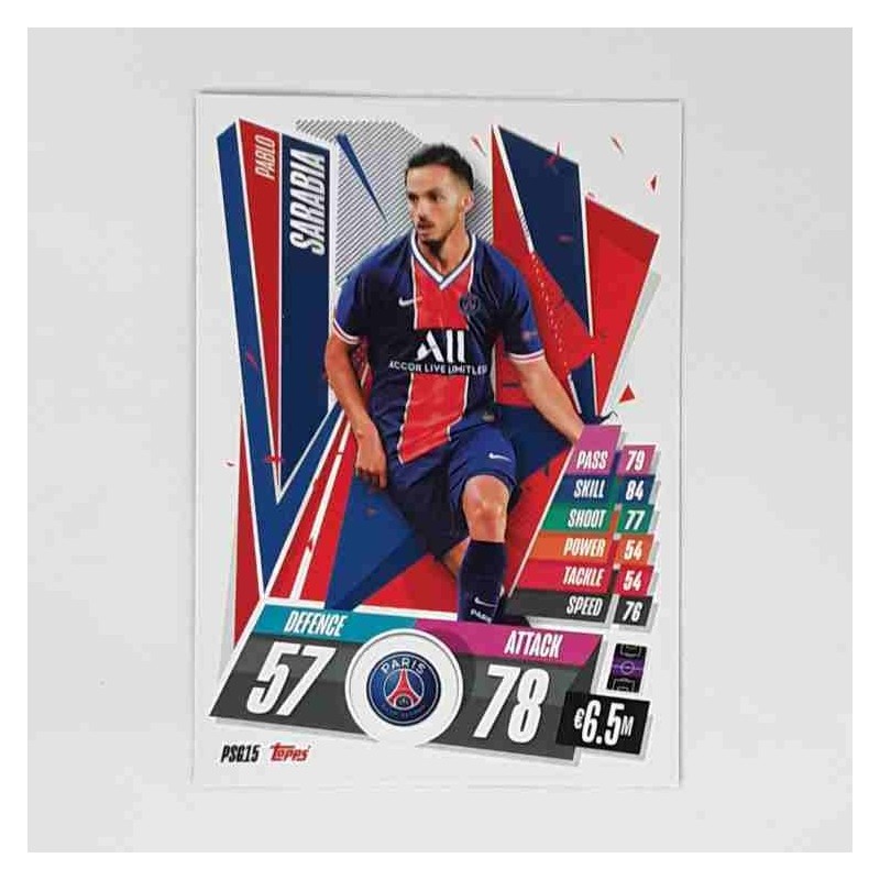 Match Attax Champions League Topps 2020 Pablo Sarabia Paris Saint-Germain PSG15