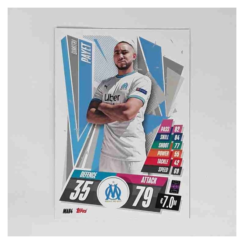 Match Attax Champions League Topps 2020 Dimitri Payet Olympique De Marseille 38047