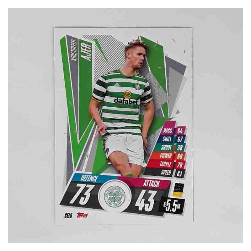 Match Attax Champions League Topps 2020 Kristoffer Ajer Celtic FC CEL5