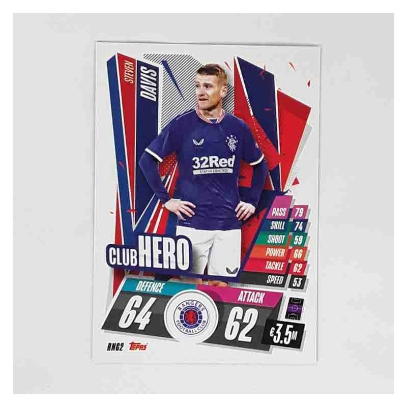 Match Attax Champions League Topps 2020 Steven Davis Rangers FC RNG2