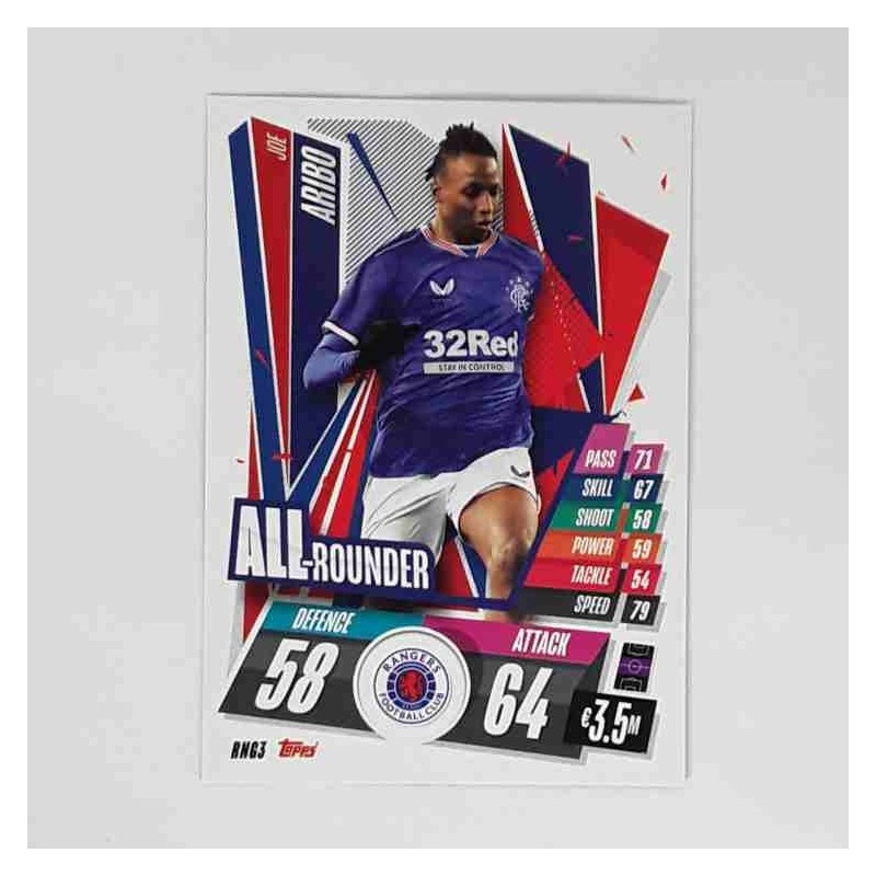 Match Attax Champions League Topps 2020 Joe Aribo Rangers FC RNG3