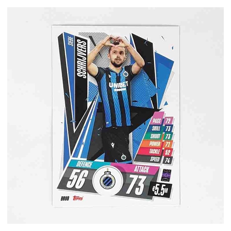 Match Attax Champions League Topps 2020 Siebe Schrijvers Club Brugge BRU8