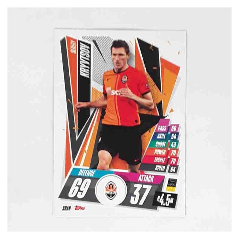 Match Attax Champions League Topps 2020 Serhiy Kryvtsov FC Shakhtar Donetsk SHA8