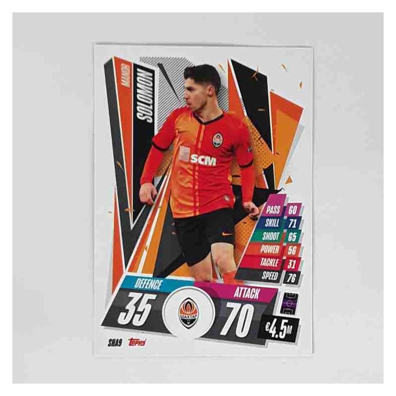 Match Attax Champions League Topps 2020 Manor Solomon FC Shakhtar Donetsk SHA9